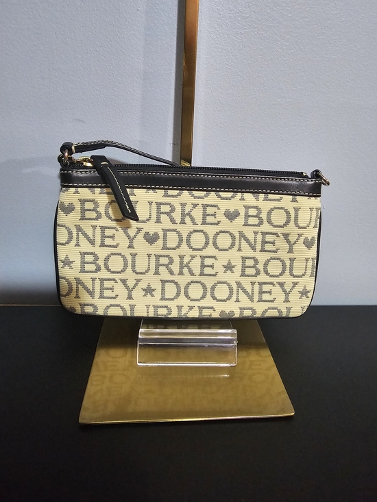 Dooney & Bourke Handbags - Dooney & Bourke Beige Logo Canvas Wristlet